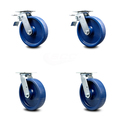 Service Caster 8 Inch Solid Polyurethane Caster Set with Roller Bearing 2 Total Lock Brake SCC SCC-TTL30S820-SPUR-2-S-2